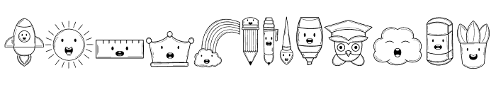 Cute Everyday Dingbats Font LOWERCASE