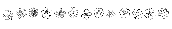 Cute Flower Doodle Font UPPERCASE