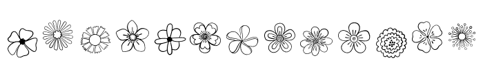 Cute Flower Doodle Font LOWERCASE