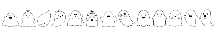 Cute Ghost Dingbats Font UPPERCASE