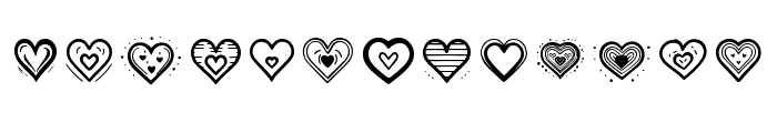 Cute Heart Momat 1 Regular Font UPPERCASE