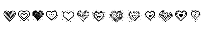 Cute Heart Momat 1 Regular Font UPPERCASE