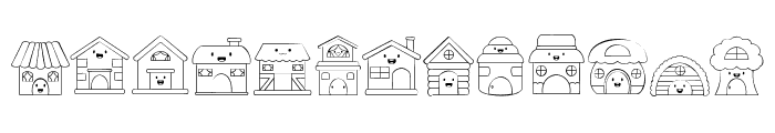 Cute Home Dingbats Font UPPERCASE