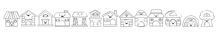 Cute Home Dingbats Font LOWERCASE