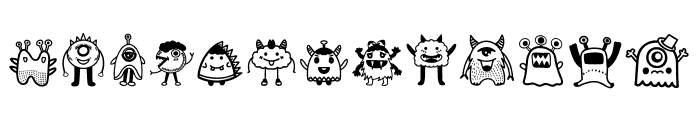 Cute Monster Dingbats Font UPPERCASE
