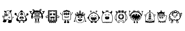 Cute Monster Dingbats Font LOWERCASE