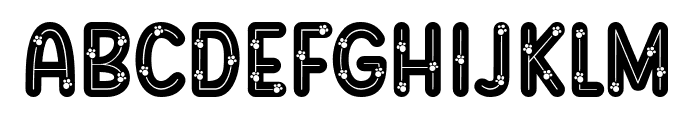 Cute Paws Outline Font UPPERCASE