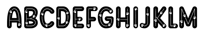 Cute Paws Outline Font LOWERCASE