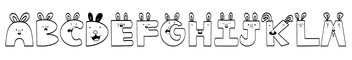 Cute Rabbit Decorative Font UPPERCASE