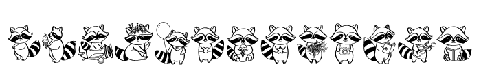 Cute Raccoons Font UPPERCASE