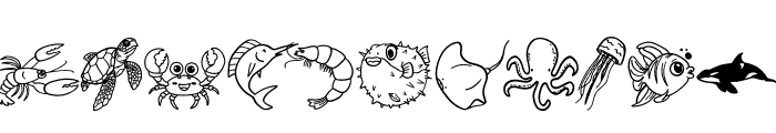 Cute Sea Animals Font UPPERCASE