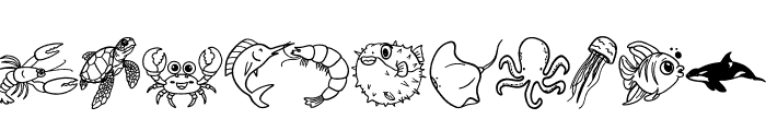Cute Sea Animals Font LOWERCASE