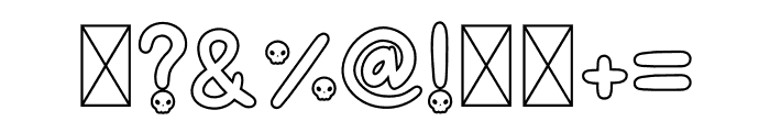 Cute Skull Outline Font OTHER CHARS