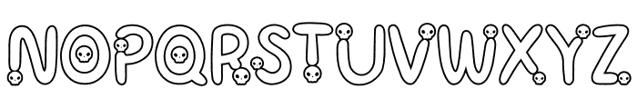 Cute Skull Outline Font UPPERCASE