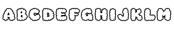 Cute clouds Font UPPERCASE