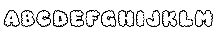 Cute clouds Font LOWERCASE