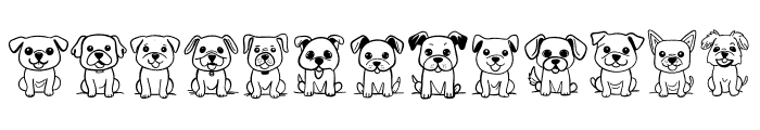 Cute dog doodle Font UPPERCASE