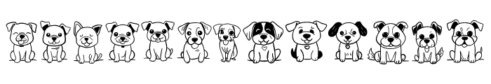 Cute dog doodle Font UPPERCASE
