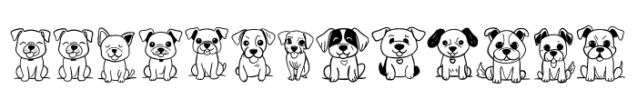 Cute dog doodle Font LOWERCASE