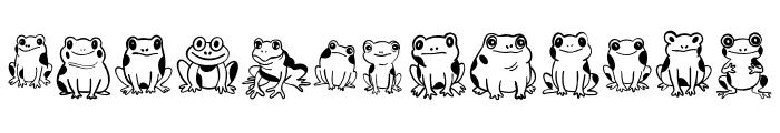 Cute frog doodle Font UPPERCASE