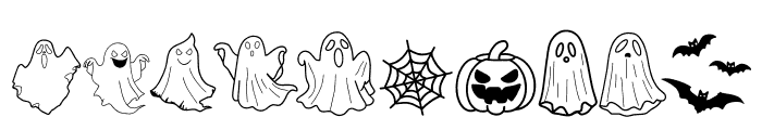 Cute ghost halloween Font OTHER CHARS