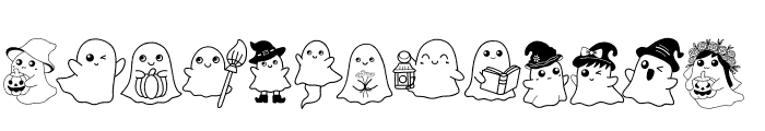 Cute ghost halloween Font UPPERCASE