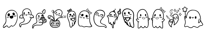 Cute ghosts Font UPPERCASE