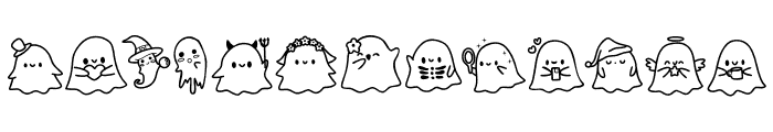 Cute ghosts Font UPPERCASE