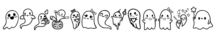 Cute ghosts Font LOWERCASE