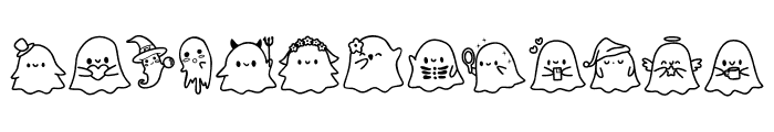 Cute ghosts Font LOWERCASE