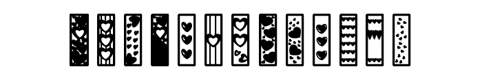 Cute heart bookmark Font UPPERCASE