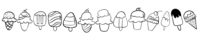 Cute ice cream Font UPPERCASE