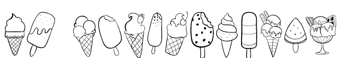 Cute ice cream Font UPPERCASE