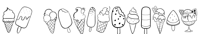 Cute ice cream Font LOWERCASE