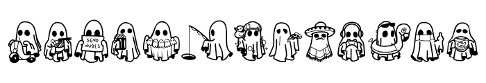 Cute little ghost Font UPPERCASE