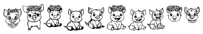 Cute pig Font OTHER CHARS