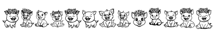 Cute pig Font UPPERCASE