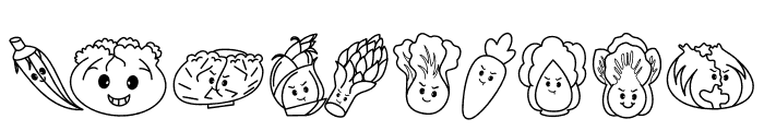 Cute vegetables Font OTHER CHARS