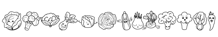 Cute vegetables Font UPPERCASE