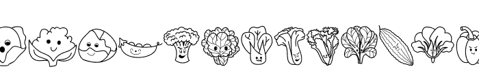 Cute vegetables Font UPPERCASE
