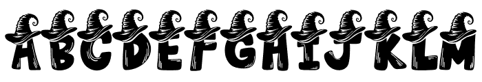Cute witch hat Font UPPERCASE