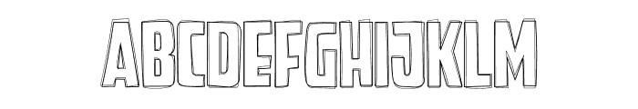 DRAWN DOWN Line Drawn Font UPPERCASE