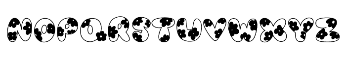 Daisy bubble line Font UPPERCASE