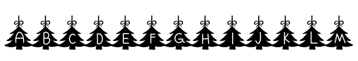 Decorated Christmas tree Font UPPERCASE