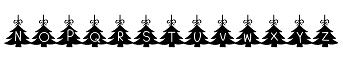 Decorated Christmas tree Font UPPERCASE