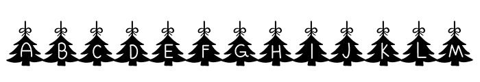 Decorated Christmas tree Font LOWERCASE