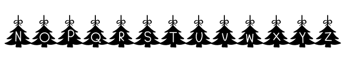 Decorated Christmas tree Font LOWERCASE