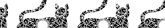 Delight Cat Mandala Monogram Font OTHER CHARS