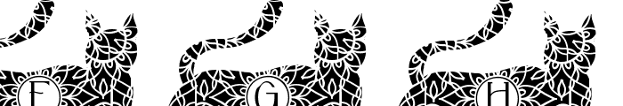 Delight Cat Mandala Monogram Font LOWERCASE