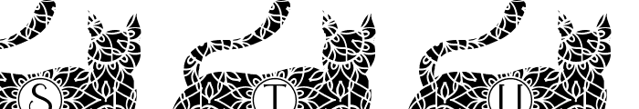 Delight Cat Mandala Monogram Font LOWERCASE